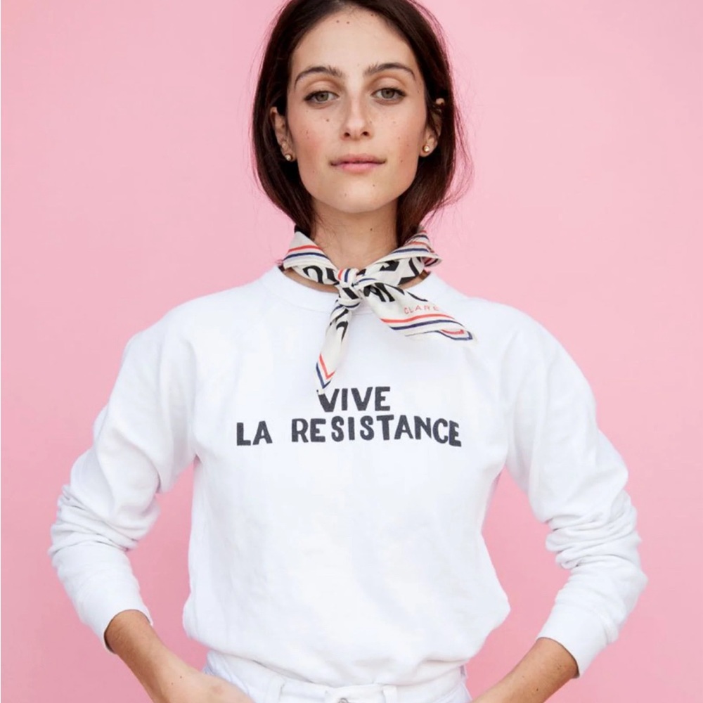 Clare V “Vive La Resistance” sweatshirt small